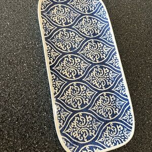 Blue and White Patterned Melmine platter Tray